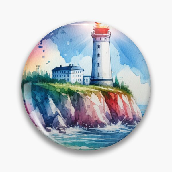 Item preview, Watercolor Red Lighthouse designed and sold by InsanseCreation.
