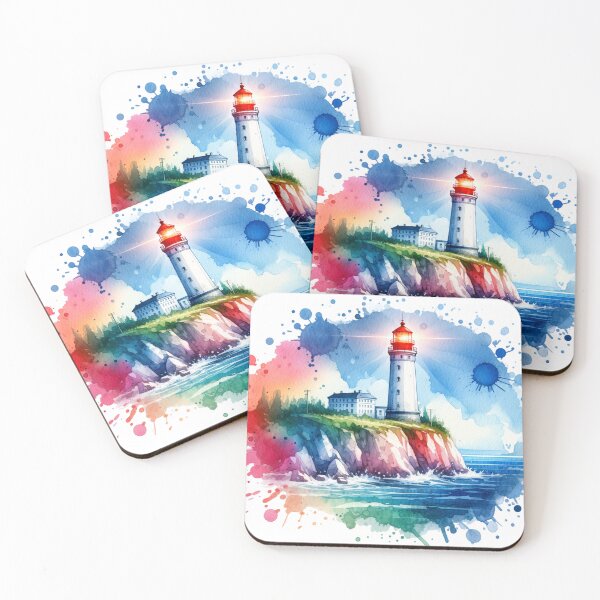 Item preview, Watercolor Red Lighthouse designed and sold by InsanseCreation.