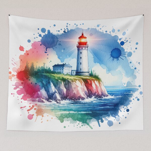 Item preview, Watercolor Red Lighthouse designed and sold by InsanseCreation.