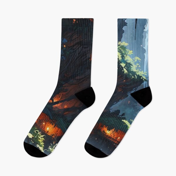 Item preview, Whispering Waterfalls and Glowing Jungle Retreat designed and sold by ArtComixHaven.