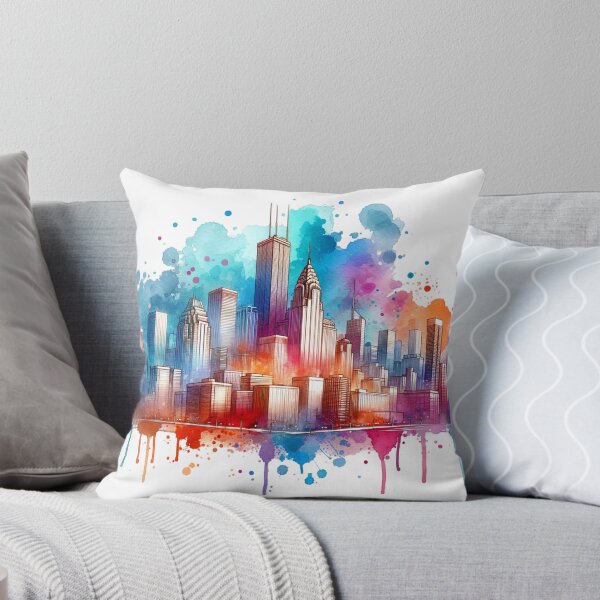 Item preview, Horizonte de la ciudad de acuarela designed and sold by InsanseCreation.