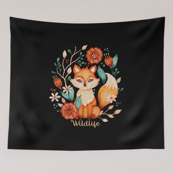 Item preview,  Beautiful fox with flowers designed and sold by AnyMar2023.