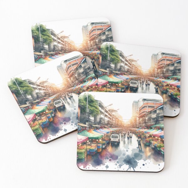 Item preview, Watercolor Bustling Market designed and sold by InsanseCreation.