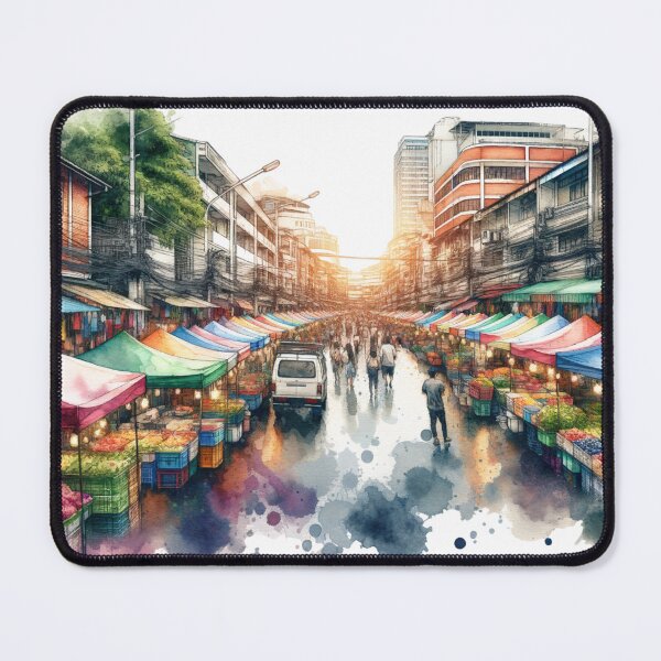 Item preview, Watercolor Bustling Market designed and sold by InsanseCreation.