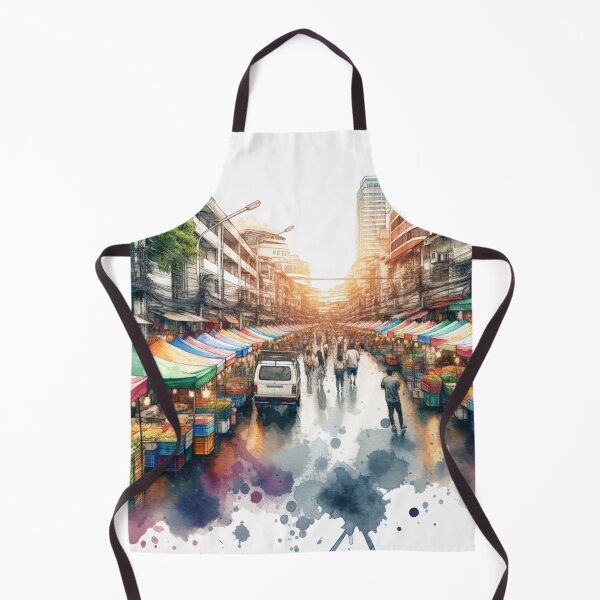 Item preview, Watercolor Bustling Market designed and sold by InsanseCreation.
