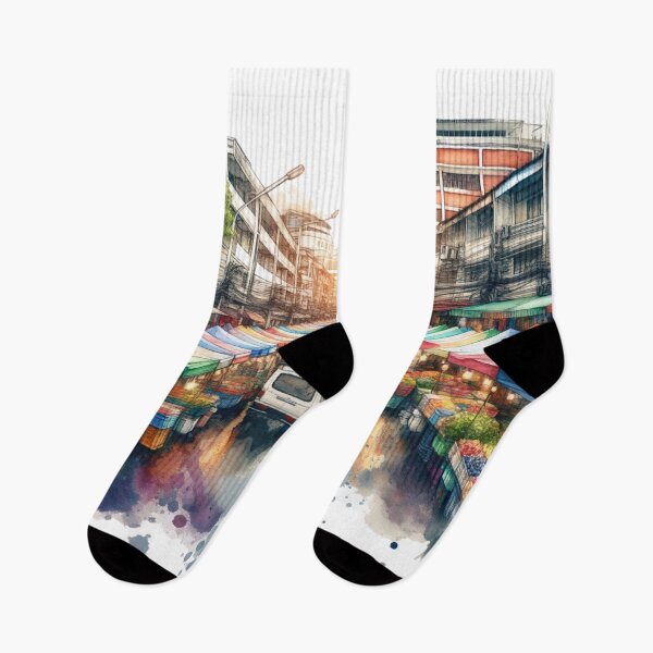 Item preview, Watercolor Bustling Market designed and sold by InsanseCreation.