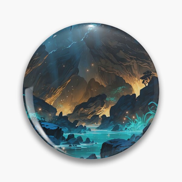 Item preview, Mystical Waters Flowing in a Luminous Cave Wilderness designed and sold by ArtComixHaven.
