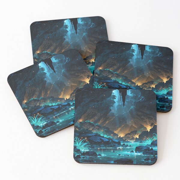 Item preview, Mystical Waters Flowing in a Luminous Cave Wilderness designed and sold by ArtComixHaven.