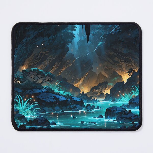 Item preview, Mystical Waters Flowing in a Luminous Cave Wilderness designed and sold by ArtComixHaven.