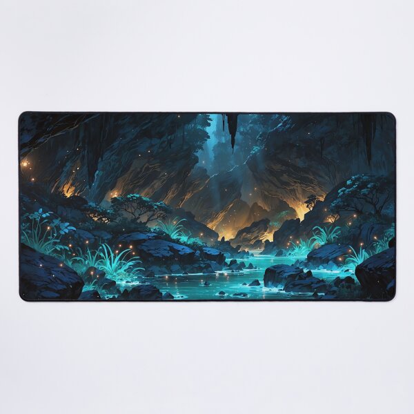Item preview, Mystical Waters Flowing in a Luminous Cave Wilderness designed and sold by ArtComixHaven.