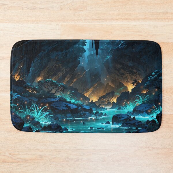 Item preview, Mystical Waters Flowing in a Luminous Cave Wilderness designed and sold by ArtComixHaven.