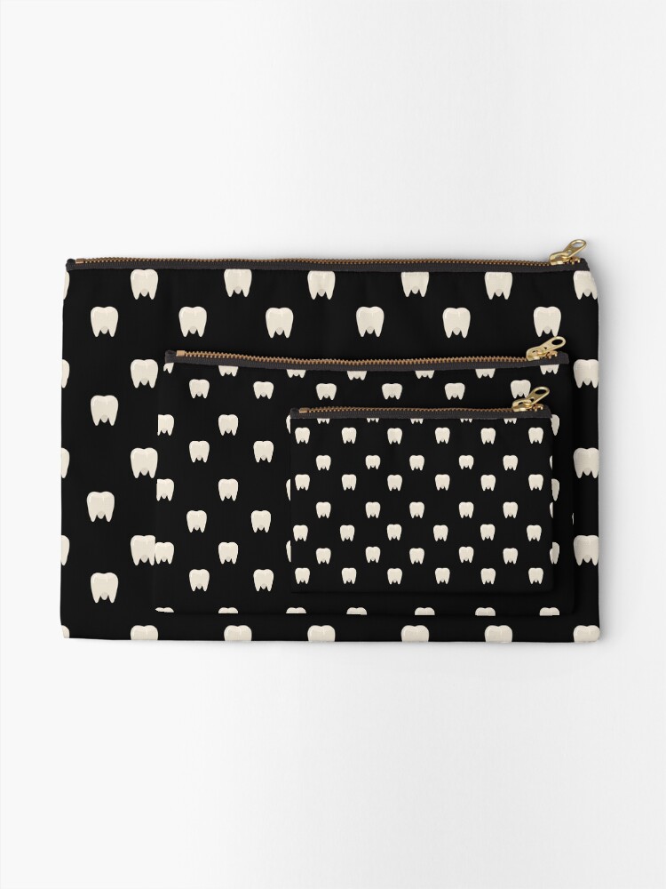 "Tooth Pattern Teeth Dentist Dental Hygienist Dental " Zipper Pouch by