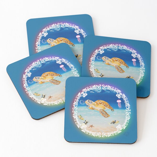 Item preview, Uranie the muse of the stars, sea turtle in the lagoon designed and sold by GabiVitryArt.