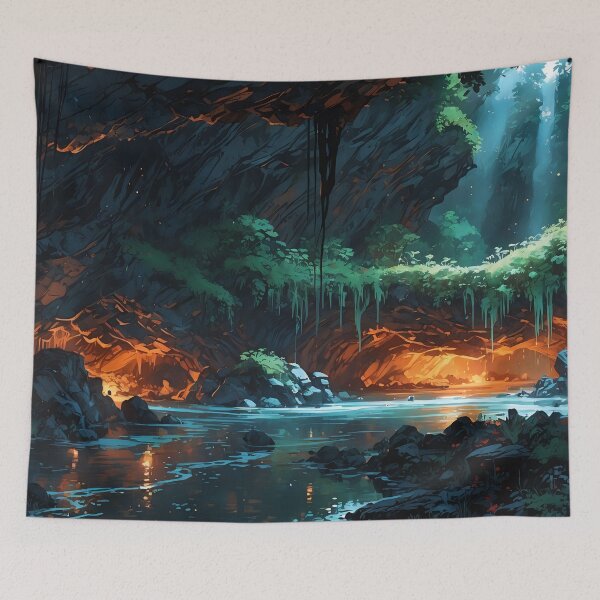 Item preview, Enchanted Cavern Illuminated by Ethereal Sunlight designed and sold by ArtComixHaven.
