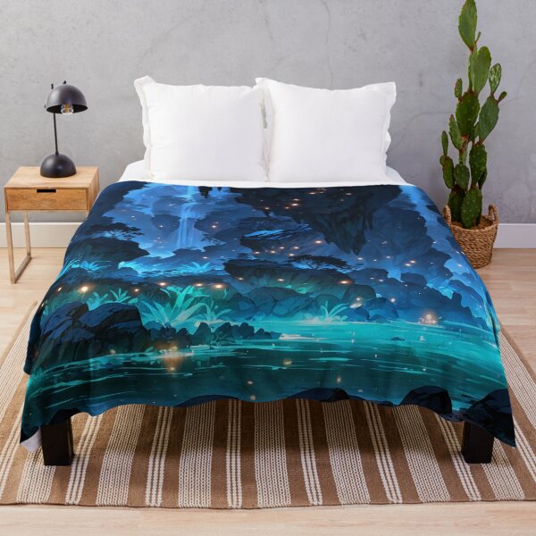 Item preview, Mystical Blue Lagoon A Magical Nighttime Sanctuary designed and sold by ArtComixHaven.