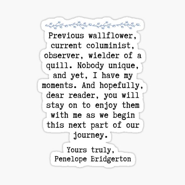 Aperçu de l'œuvre Bien à vous, Penelope Bridgerton (Bridgerton) créée et vendue par MightyPenShop.