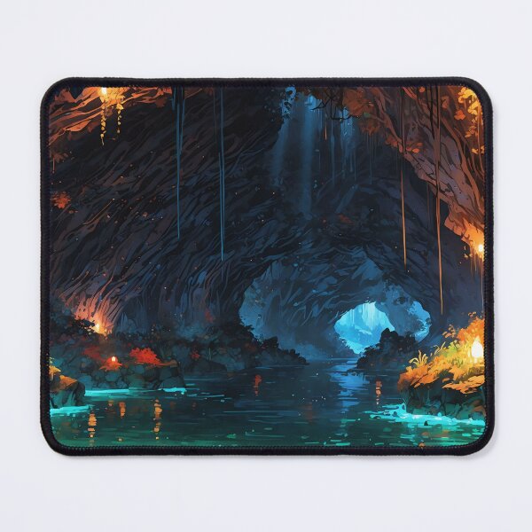 Item preview, Enchanted Autumn Cavern A Radiant, Mystical Waterway designed and sold by ArtComixHaven.