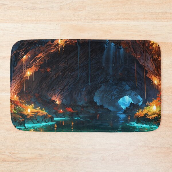 Item preview, Enchanted Autumn Cavern A Radiant, Mystical Waterway designed and sold by ArtComixHaven.
