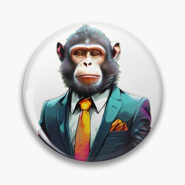 Item preview, Colorful Monkey Wearing Suit Image designed and sold by Brasuca's Art.