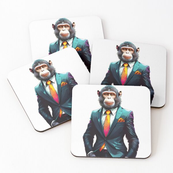 Item preview, Colorful Monkey Wearing Suit Image designed and sold by Brasuca's Art.