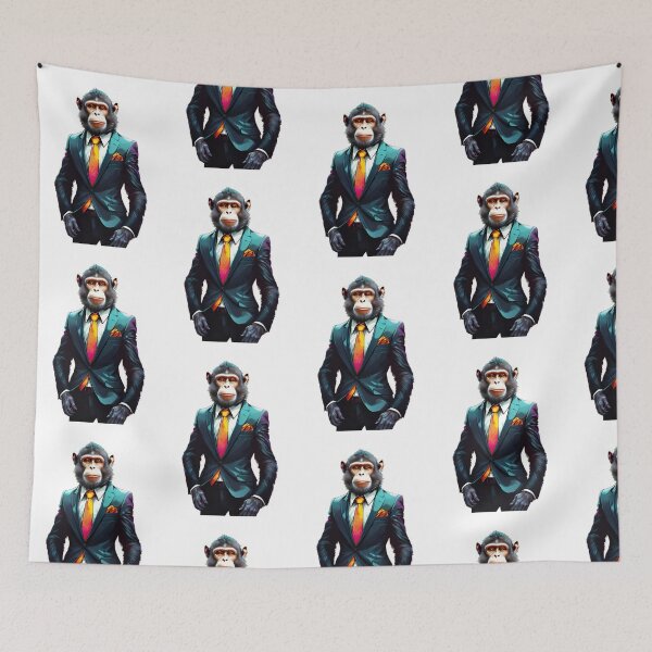 Item preview, Colorful Monkey Wearing Suit Image designed and sold by Brasuca's Art.