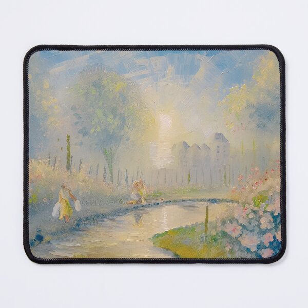 Item preview, By the Creek at Dawn | Impressionist AI-Generated Art, Oil Painting designed and sold by Xiangyue Luo.