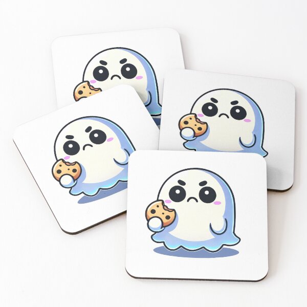 Item preview, The Ghost of Disapproval, Cute Angry Ghost with Cookie designed and sold by MoniushkoArt.