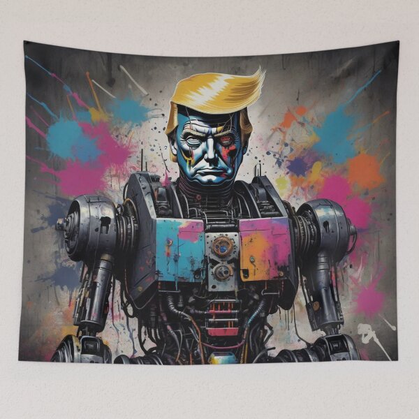 Item preview, Mecha Trump, Cyberpunk Art,  Digital Painting designed and sold by Burn-Ego.