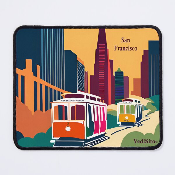 Item preview, San Francisco Cable Cars Colorful Graphic designed and sold by VediSito.