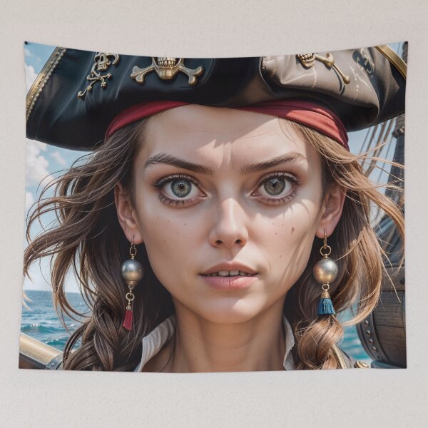 Item preview, Cute Fantasy Pirate Girl Portrait designed and sold by TheArtOfPat.