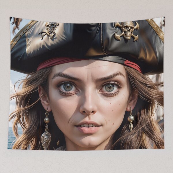 Item preview, Cute Fantasy Pirate Girl Portrait designed and sold by TheArtOfPat.
