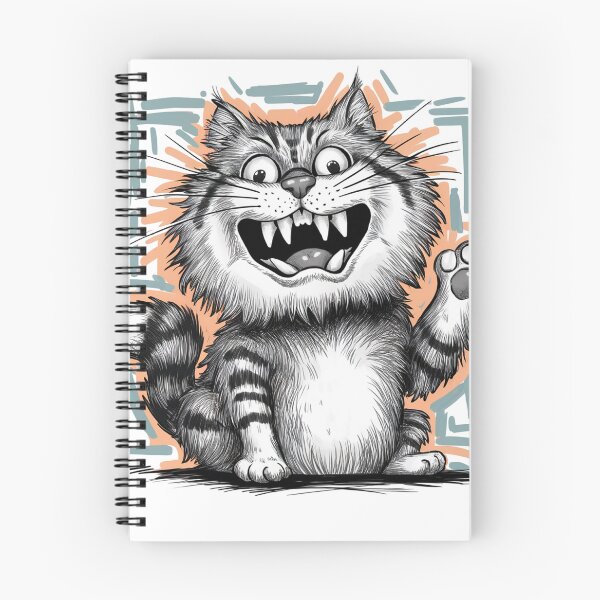 Item preview, Funny roaring kitty in drawing style designed and sold by KrissGraphShop.