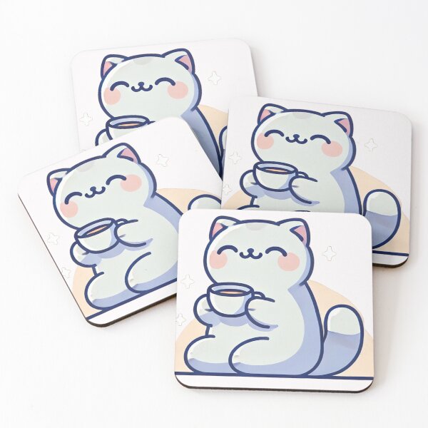 Item preview, Cat enjoying tea designed and sold by PetPaletteCards.