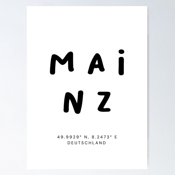 Item preview, Mainz | Typography Design | Design Map Coordinates designed and sold by RM-Journey.