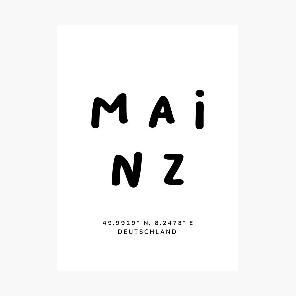 Item preview, Mainz | Typography Design | Design Map Coordinates designed and sold by RM-Journey.