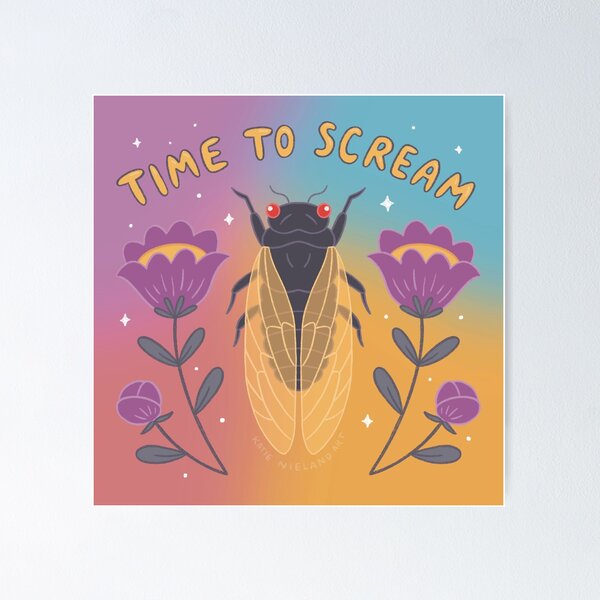 Item preview, Time to scream cicada designed and sold by katienielandart.