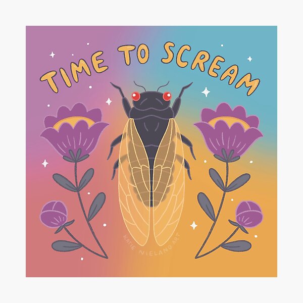 Item preview, Time to scream cicada designed and sold by katienielandart.