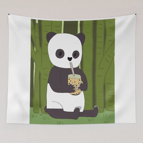 Item preview, Panda with Bubble Tea designed and sold by ZingyRing.