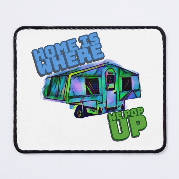 Item preview, Home is Where we Pop Up Blue and Green Trailer Tent designed and sold by BeccaAelishe.