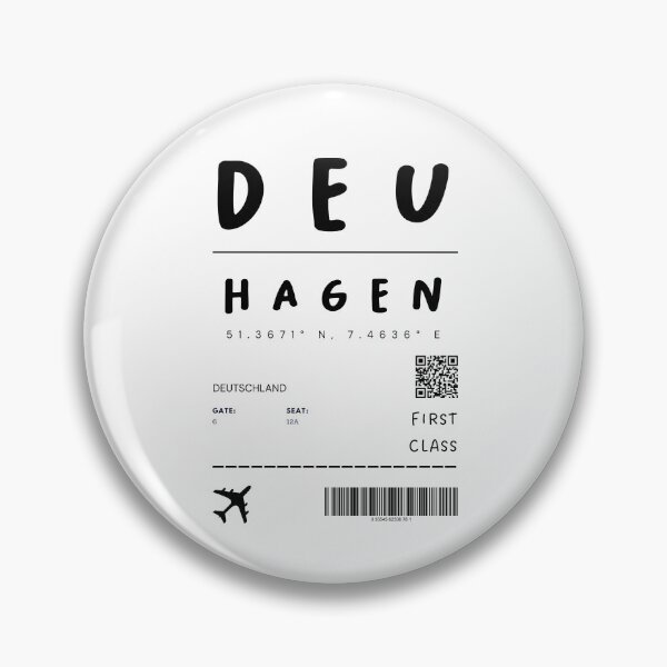 Artikelvorschau, Hagen | Flugticket Design | Reisen | Touristen entworfen und verkauft von RM-Journey.