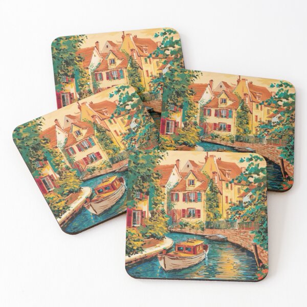 Item preview, Charming Strasbourg Canal Scene: Sunset View designed and sold by CARRAANN.