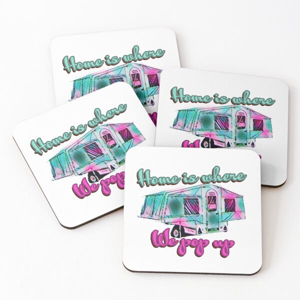 Item preview, Home is Where we Pop Up Green and Pink Trailer Tent designed and sold by BeccaAelishe.
