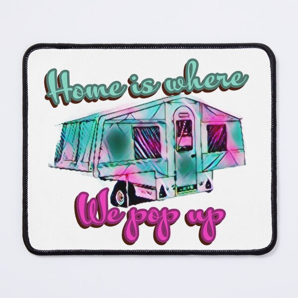 Item preview, Home is Where we Pop Up Green and Pink Trailer Tent designed and sold by BeccaAelishe.