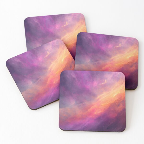 Item preview, Vibrant mix of purple, orange, and yellow hues create an abstract, cloud-like painting designed and sold by homydesign.