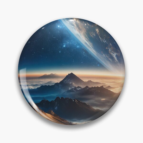 Item preview, Majestic view of mountains amidst clouds under a starry sky with a galaxy visible, showcasing the beauty of nature and universe. Generative Ai designed and sold by homydesign.