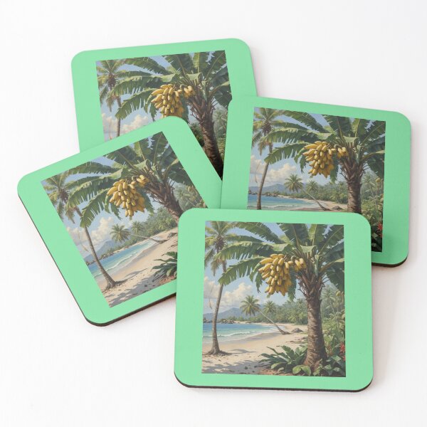 Item preview, Banana palm on a tropical beach designed and sold by seahorse crossing.