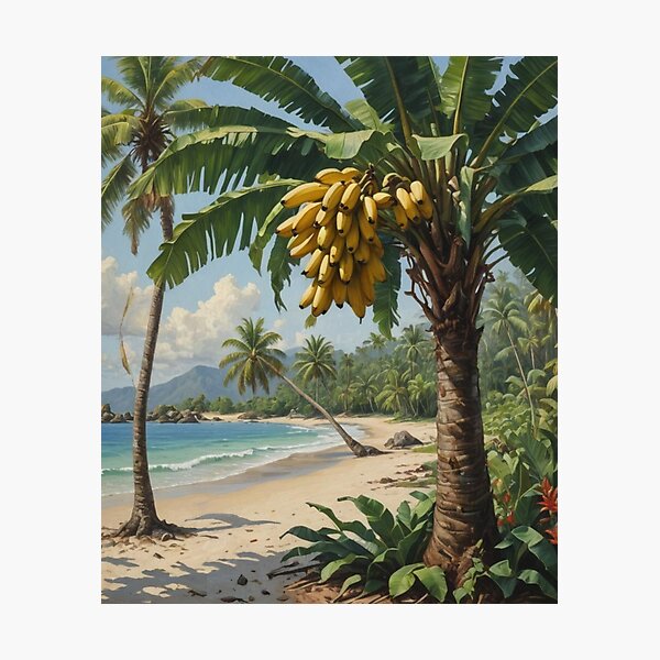 Item preview, Banana palm on a tropical beach designed and sold by seahorse crossing.