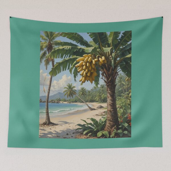 Item preview, Banana palm on a tropical beach designed and sold by seahorse crossing.