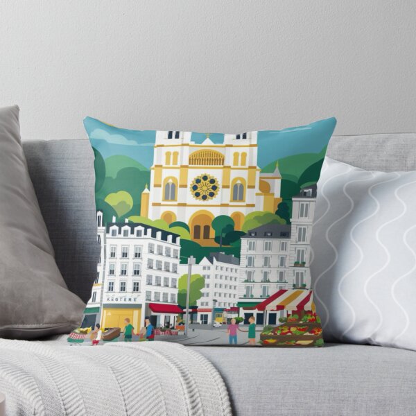 Item preview, Lyon , France . Basilica de France: Vibrant Market Day designed and sold by CARRAANN.