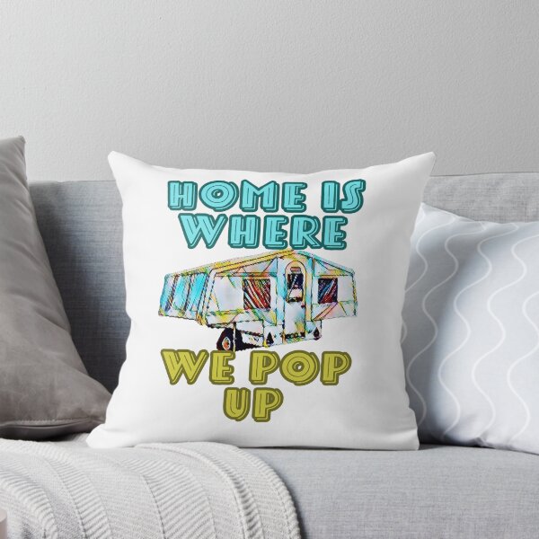 Item preview, Home is Where we Pop Up Blue and Yellow Trailer Tent designed and sold by BeccaAelishe.